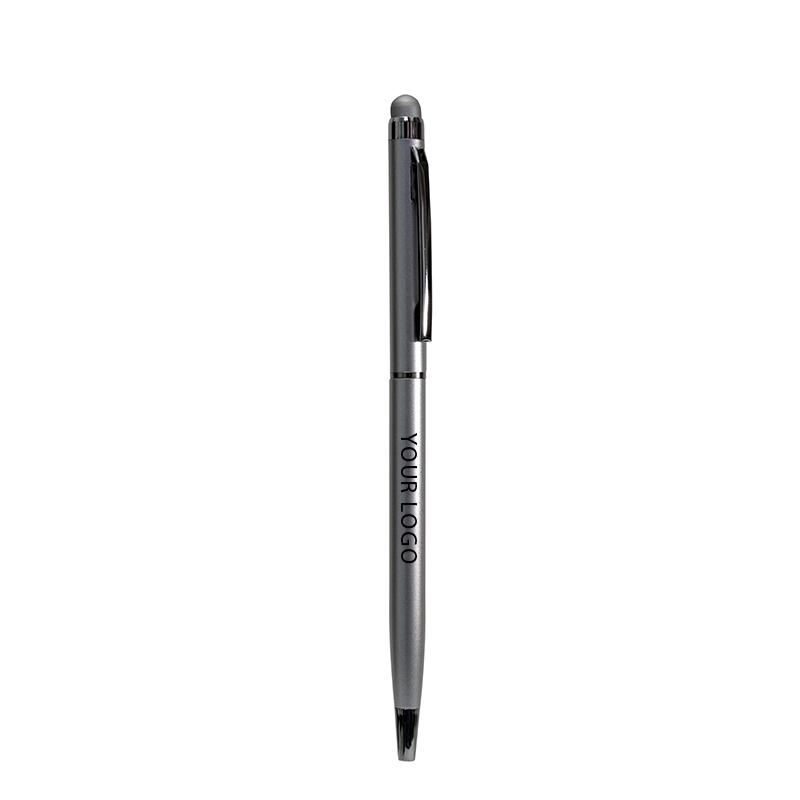 Metal Slim Pen - Grey Color With Silver Plated Clip & Tip